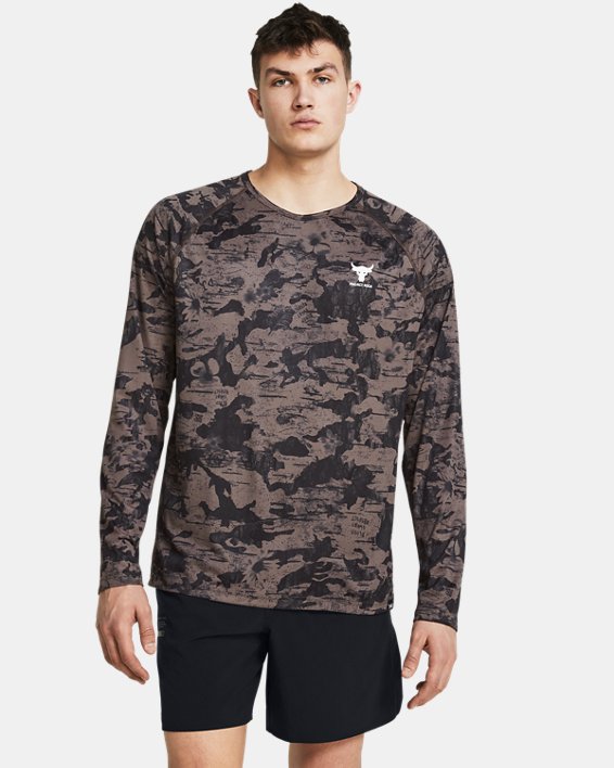 Men's Project Rock Iso-Chill Long Sleeve, Brown, pdpMainDesktop image number 0
